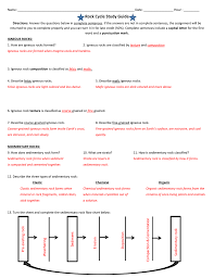 Rock Cycle Study Guide Filled In