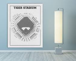 print of vintage detroit tiger stadium seating chart on photo