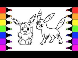 Pokemon eevee evolutions coloring pages. Pokemon Coloring Pages Eevee Evolution To Umbreon I Colouring Book Fun Youtube
