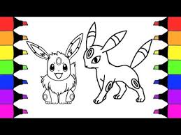 Cute pokemon coloring pages eevee evolutions. Pokemon Coloring Pages Eevee Evolution To Umbreon I Colouring Book Fun Youtube
