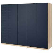 Pax Armoire Penderie Effet Chene Blanchi Hamnas Bleu Noir Ikea Dressing Chambre Parentale Ikea Armoire Penderie Penderie