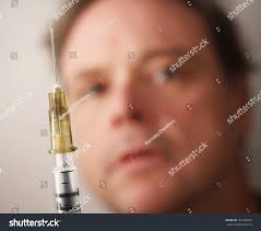 Drug Addict Staring Needle Narrow Focus Stock Photo 127499339