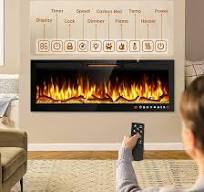 ALPACA 42" Slim Electric Fireplace Recessed ... - Amazon.com