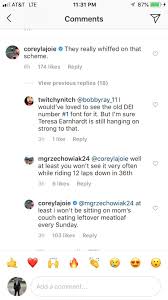 Question for nascar kart racing. Corey Lajoie Joins On The Social Media Clapback Train Nascar