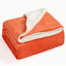 Bedsure sherpa fleece blanket twin size dark grey plush blanket fuzzy soft blanket microfiber. Bedsure Sherpa Fleece Blanket Throw Size Orange Fall Throw Blanket Fuzzy Soft Ebay