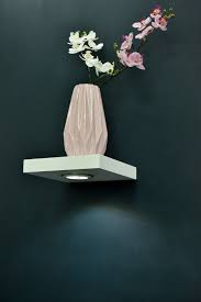 Floating wall shelf / shelves 25cm, 60cm, 80cm & 120cm high gloss home decor. High Gloss White Led Floating Shelf 235x235x38mm Mastershelf