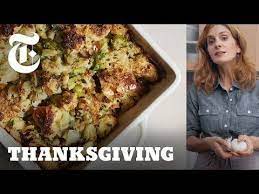 Brioche Chestnut Stuffing Nyt A Melissa Clark Thanksgiving Youtube Chestnut Stuffing Chestnut Stuffing Recipe Stuffing Recipes