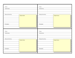 Blank Vocabulary Card Template Printable Flash Cards Flash Card Template Vocabulary Cards