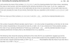 Solved 2 Generating The Sampling Distribution Of M Aa Aa