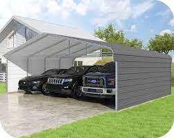 You can pick them up at our factory, but we also offer free delivery. Versatube 2 Sided 24x20x7 Classic Steel Carport Kit Cm324200070 Ns0009