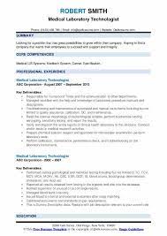 Medical laboratory technician resume examples & samples. Medical Laboratory Technologist Resume Samples Qwikresume