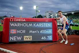 Den nye verdensrekord blev sat ved. Karsten Warholm Breaks Men S 400 Hurdles World Record In Norway