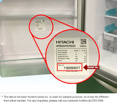 The model and serial number can be found on the rating plate of your air conditioner or heat pump. Serial Number Sample Hitachi Hong Kong Limited