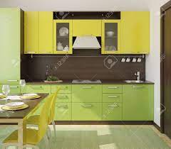 Diyhomedesignideas.com has been visited by 10k+ users in the past month Modern Green And Yellow Kitchen 3d Render Stock Photo Picture And Royalty Free Image Image 42131879