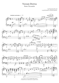 Send in the clowns pg2. Giacomo Puccini Nessun Dorma From Turandot As Performed By Sacha Puttnam Sheet Music Download Pdf Score 119402