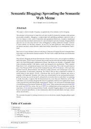 PDF) Semantic Blogging: Spreading the Semantic Web Meme