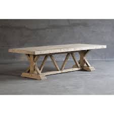 The tops of trestle tables tended to be quite narrow and often times were very long. Salvaged Wood Trestle Dining Table Shop And Earn Points