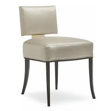 Open frame work with square back gives your space a sleek look. Caracole Reserved Seating Modern Square Back Seat Gold Upholstered Dining Side Chair Kathy Kuo Home