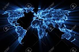 World Wide Web Map Glowing Blue Worldwide Web On World Map Concept Stock Photo, Picture And  Royalty Free Image. Image 51348459.