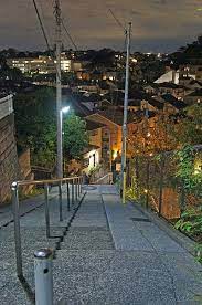 夜散歩のススメ2359 入江川上流部の谷と階段 夜散歩のススメ 夜 散歩 都市景観 アーバンフォト