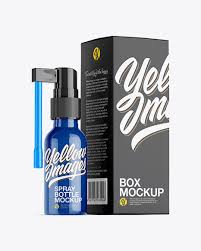 Download Glossy Spray Bottle W Paper Box Mockup In Bottle Mockups On Yellow Images Object Mockups Yellowimages Mockups