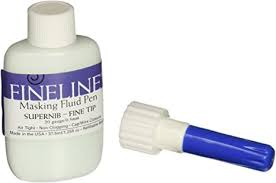 Be forewarned masking fluid is great for detail, but it's rubber/latex, it dries quickly and destroys brushes, don't use a brush you like. Amazon Com Fineline Masking Fluid Pen 20 Gauge W Masking Fluid 1 25 Ounces Arts Crafts Sewing