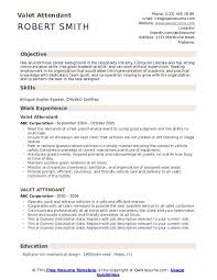Valet Attendant Resume Samples Qwikresume