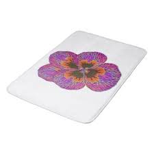 Pansy Flower Psychedelic Abstract Bath Mat Home Gifts Ideas Decor Special Unique Custom Individual Customized Individuali Pansies Flowers Flower Bath Pansies