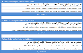 Arti bacaan sholat yaitu untuk bacaan niat sholat subur berarti aku niat salat fardhu shubuh, dua raka'at, menghadap kiblat, tepat waktu, karena allah ta'ala dan secara lengkap akan dijelaskan dalam artikel ini. Niat Sholat Fardhu Maghrib Dan Terjemaahannya Lengkap
