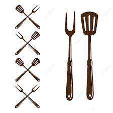 Gambar Spatula Dan Garpu Untuk Desain Logo Bbq Grill Barbeque Panggangan Clipart Panggangan Dipanggang Png Dan Vektor Dengan Latar Belakang Transparan Untuk Bbq Catering Logo Restaurant Icon Meals