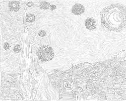 Free Art History Coloring Pages Van Gogh Coloring Free Art Starry Night Van Gogh