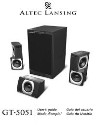Altec lansing technologies, inc.obligation under this warranty does not. Altec Lansing Gt5051 User Manual Pdf Download Manualslib