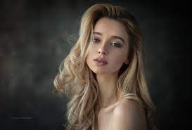 Free for commercial use no attribution required high quality images. Wallpaper Women Model Blonde Simple Background Long Hair Blue Eyes Bare Shoulders Wavy Hair Hair In Face Dennis Drozhzhin Wide Jaw Girl Beauty Lady Blond Hairstyle Computer Wallpaper Portrait Photography Photo