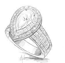 Free Hand Drawing Design Of Custom Engagement Ring