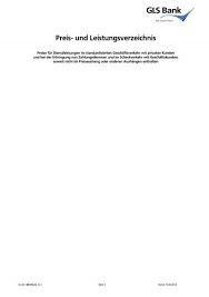 Beranda / scheckvorlagen zum download : Preis Und Leistungsverzeichnis Gls Bank