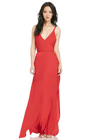 Aryn K V Neck Cross Back Maxi Dress