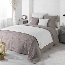 Couvre Lit 220 X 240 Cm Alesia Taupe Linge De Lit Eminza