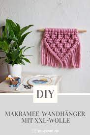 bastel set makramee wandhanger selber knupfen xxl wolle altrosa makramee diy kit basteln