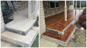 Beautiful Concrete Wood Transformation On A Porch Harrisonburg Virginia Decorative Concrete Patio Concrete Patio Concrete Wood