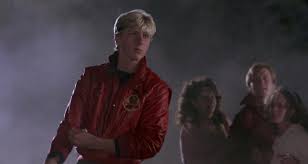 William Zabka As Johnny Lawrence In The Karate Kid 1984 Beach Fight Scene The Karate Kid 1984 Karate Kid Karate Kid Movie