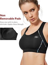 Yvette Sports Bras for Women High Impact Racerback Workout Sports Bra for  Large Bust