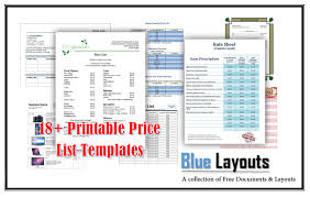 18 Free Price List Templates Ms Word And Ms Excel Templates