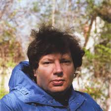 Peter Marcus (printmaking professor, Washington University, St. Louis),  backyard, Kren home, Bertrand Street, Manhattan, Kansas, April 14, 1986