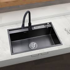Sinksdirect.ca is a proudly canadian company that delivers kitchen and bathroom sinks and faucets directly from manufactures to consumers in canada and the usa offering great value and customer service. Single Bowl Kitchen Sink Stainless Steel Black Kitchen Sink Black Titanium Technology Hm7650