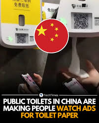 In China, new “smart” public toilets have stirred backlash after installing  dispensers that only release toilet paper if users scan a QR code and watch  an advertisement. Some machines even charge 0.5