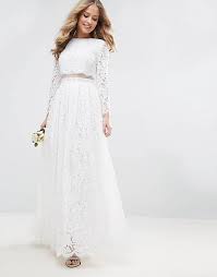 Shop the latest long sleeve dresses online at showpo. Asos Edition Lace Long Sleeve Crop Top Maxi Wedding Dress Asos