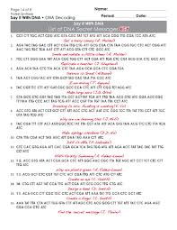 Pin by sentinelblue on this is biology in 2020. Say It With Dna List Of Dna Secret Messages Key Biology Worksheet Dna Transcription And Translation Transcription And Translation