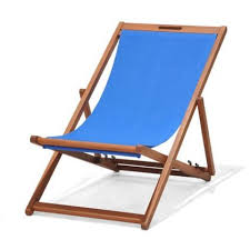 Wooden Deckchair Natural Blue 35 Homebase Garden Patio Furniture Deck Chairs Furniture