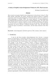 I could not have done this without your help and passion for networking. Pdf A Study Of English Acknowledgements Written By Efl Thai Learners