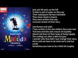 This means that if you choose to make a. Naughty Matilda The Musical Karaoke With Lyrics Youtube